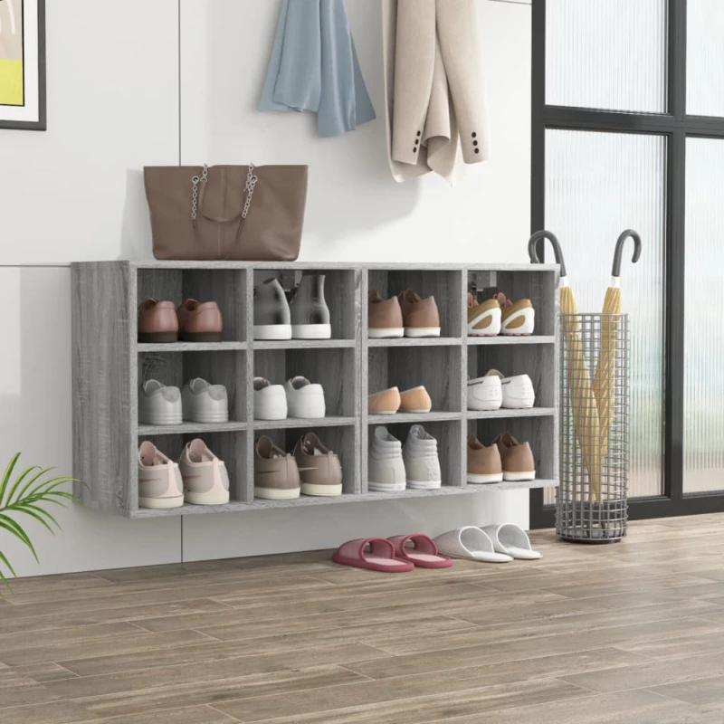 vidaXL Παπουτσοθήκη 2 τεμ. Γκρι Sonoma 52,5 x 30 x 50 εκ. N/A Γκρι