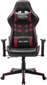 vidaXL Καρέκλα Gaming Μαύρο / Μπορντό από Συνθετικό Δέρμα  Πολύχρωμο