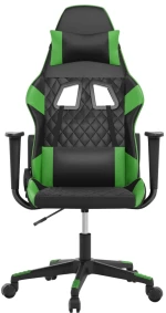 vidaXL Καρέκλα Gaming Μαύρο/πράσινο από Συνθετικό Δέρμα  Μαύρο
