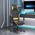 vidaXL Καρέκλα Gaming Μαύρη/Κίτρινο Ύφασμα με Υποπόδιο  Μαύρο