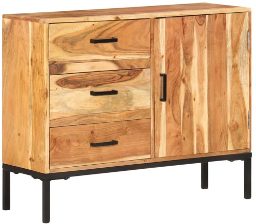 vidaXL Ντουλάπι με Συρτάρια 88 x 30 x 73 εκ. από Μασίφ Ξύλο Ακακίας N/A Καφέ