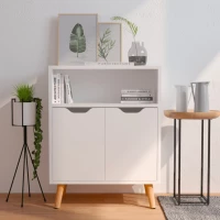 vidaXL Μπουφές Γυαλιστερό Λευκό 60 x 30 x 72 εκ. από Μοριοσανίδα N/A Λευκό