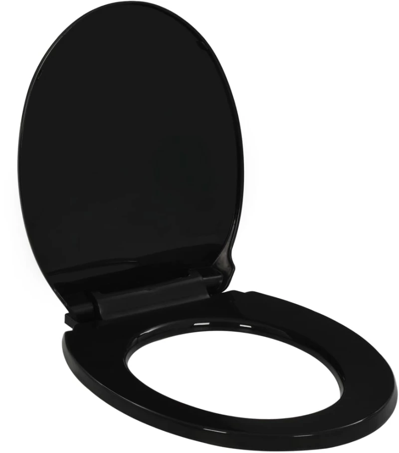 vidaXL Κάλυμμα Λεκάνης με Soft Close & Quick Release Μαύρο 42.5 x 34 cm Μαύρο