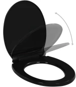 vidaXL Κάλυμμα Λεκάνης με Soft Close & Quick Release Μαύρο 42.5 x 34 cm Μαύρο