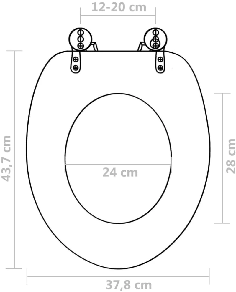 vidaXL Κάλυμμα Λεκάνης με Σχέδιο Δελφίνια από MDF N/A Μπλε