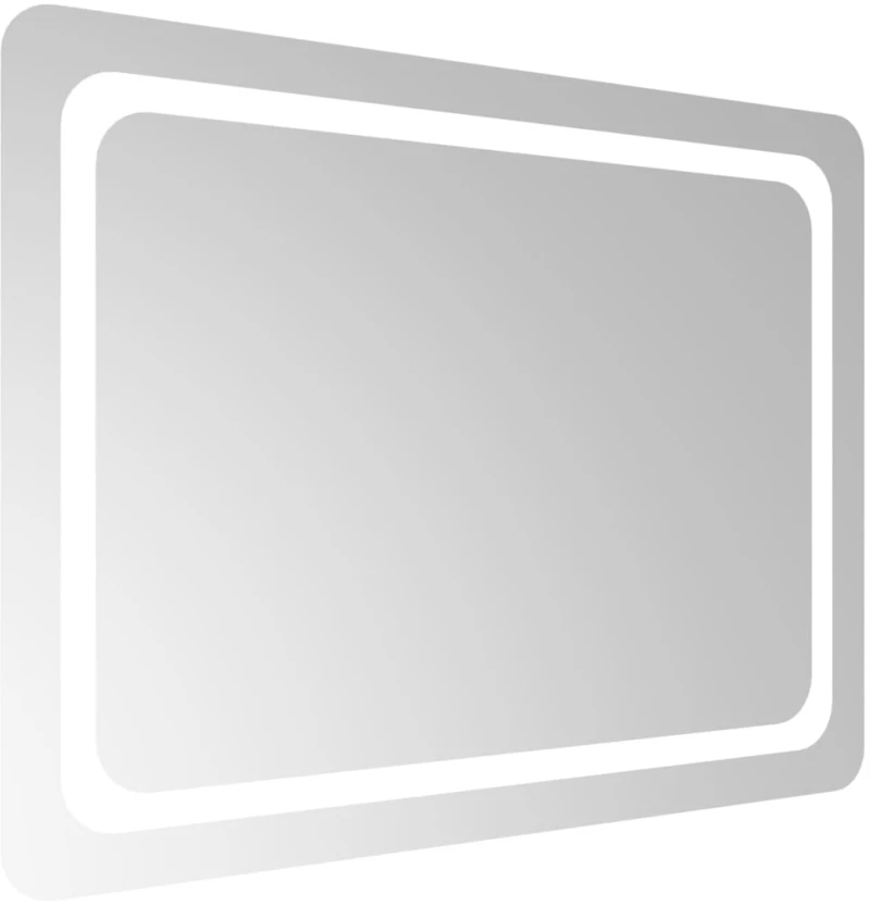 vidaXL Καθρέφτης Μπάνιου με LED 80x60 εκ. 80 x 60 cm Διαφανές