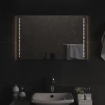 vidaXL Καθρέφτης Μπάνιου με LED 80x50 εκ. 80 x 50 cm Διαφανές