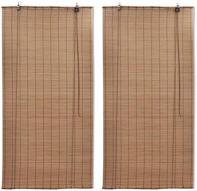 vidaXL Στόρια Σκίασης 2 τεμ. Καφέ 150 x 220 εκ. από Μπαμπού  Καφέ