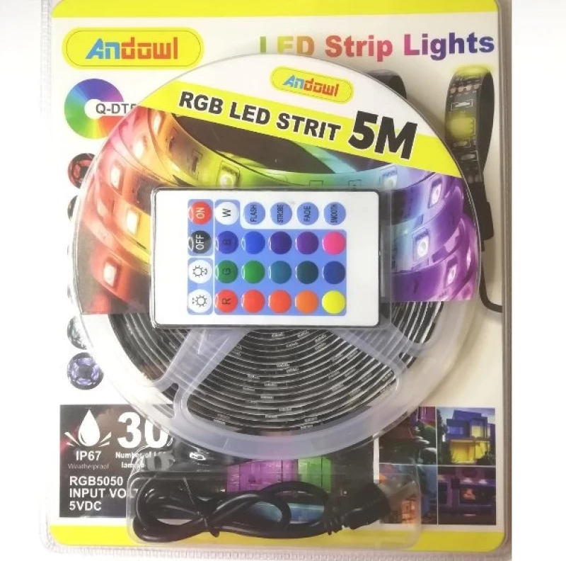 Ταινία LED RGB USB 5m με τηλεχειριστήριο Q-DT50 ANDOWL