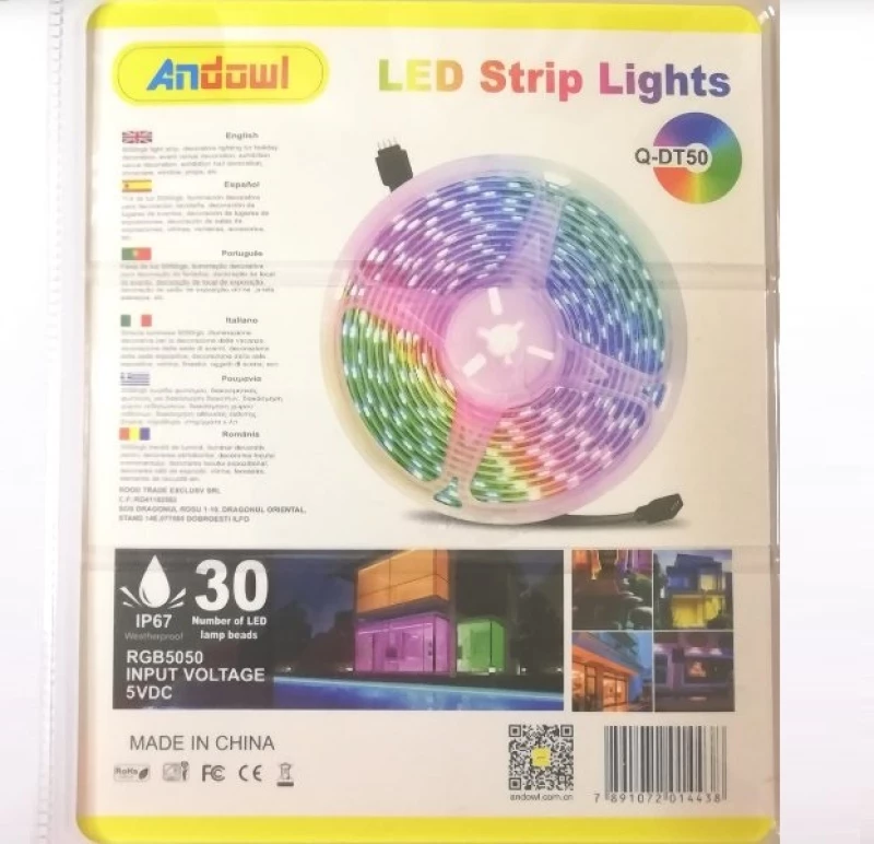 Ταινία LED RGB USB 5m με τηλεχειριστήριο Q-DT50 ANDOWL