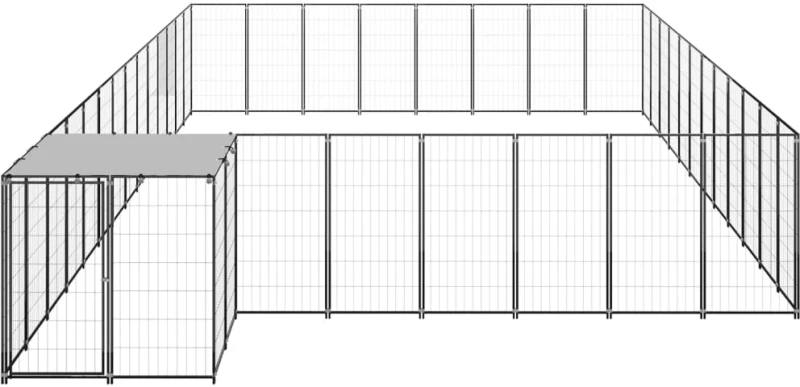 vidaXL Σπιτάκι Σκύλου Μαύρο 30,25 μ² Ατσάλινο 30.25 m² Μαύρο