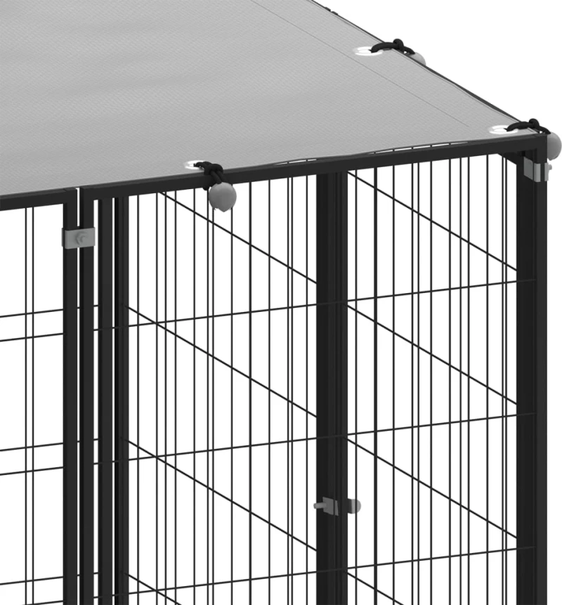 vidaXL Σπιτάκι Σκύλου Μαύρο 30,25 μ² Ατσάλινο 30.25 m² Μαύρο