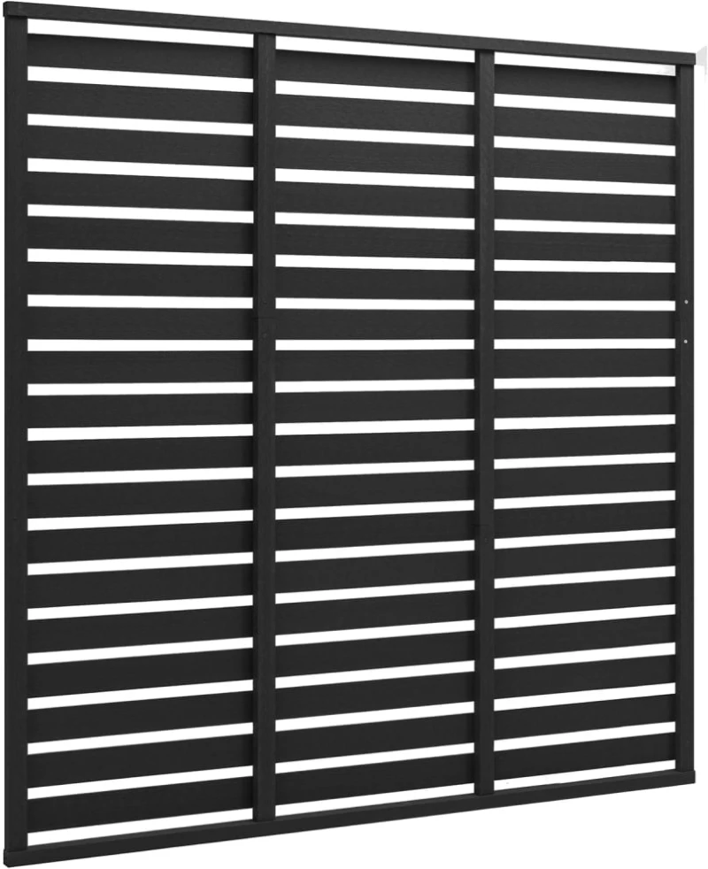 vidaXL Πάνελ Περίφραξης Μαύρο 180 x 180 εκ. από WPC 180 x 180 cm Μαύρο