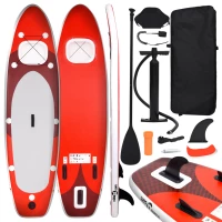 vidaXL Σανίδα SUP Φουσκωτή Σετ Κόκκινη 330 x 76 x 10 εκ. 330 x 76 x 10 cm Κόκκινο