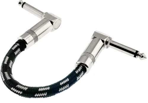 Plugger Patch Cable, Braided - Angled, 0.15m
