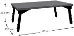 Τραπεζάκι laptop Sidon Megapap από μελαμίνη χρώμα ανθρακί 60x35,5x23,5εκ.