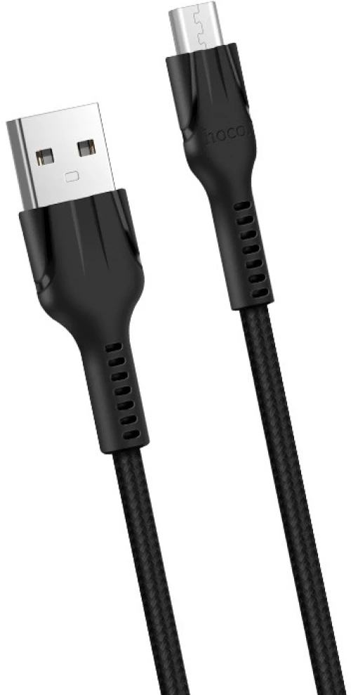 Καλώδιο σύνδεσης Hoco U31 Benay Braided με Νάυλον Κορδόνι USB σε Micro-USB 2.4A Μαύρο 1,2m