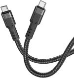 Καλώδιο Σύνδεσης Hoco U110 USB-C σε USB-C Braided 60W 20V/3A Μαύρο 1.2m Υψηλής Αντοχής