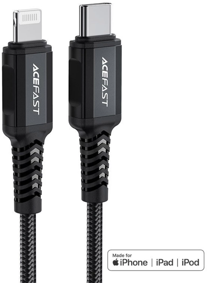 Καλώδιο σύνδεσης Acefast C4-01 USB-C σε Lightning Braided 3.0A 30W Apple Certified MFI 1.8m. Μαύρο