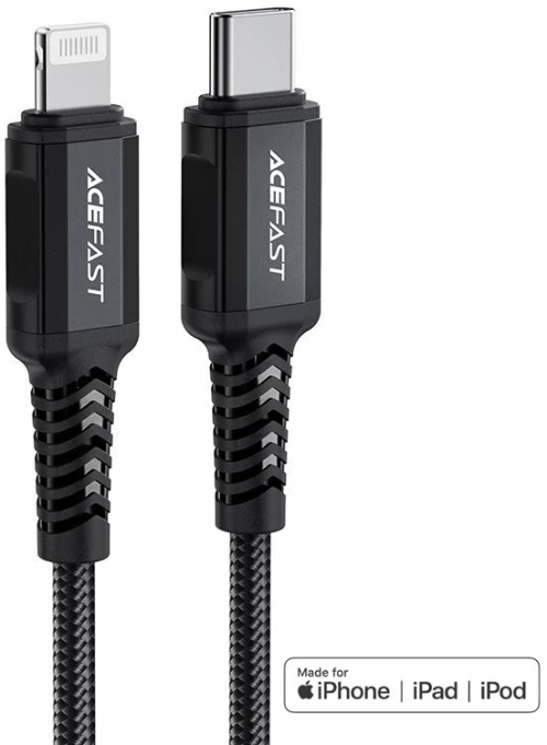 Καλώδιο σύνδεσης Acefast C4-01 USB-C σε Lightning Braided 3.0A 30W Apple Certified MFI 1.8m. Μαύρο