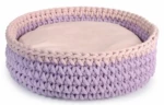 Camon Κρεβατάκι Σκύλου και Γάτας  Macrame Βαμβακερό 40cm Ροζ - Λιλά