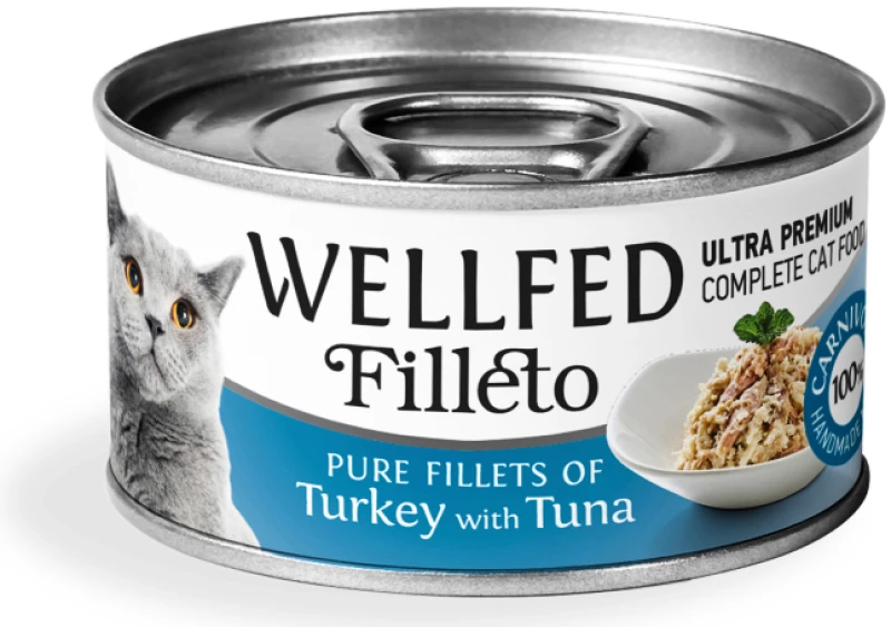 Wellfed Cat Filleto Pure Turkey and Tuna 70gr