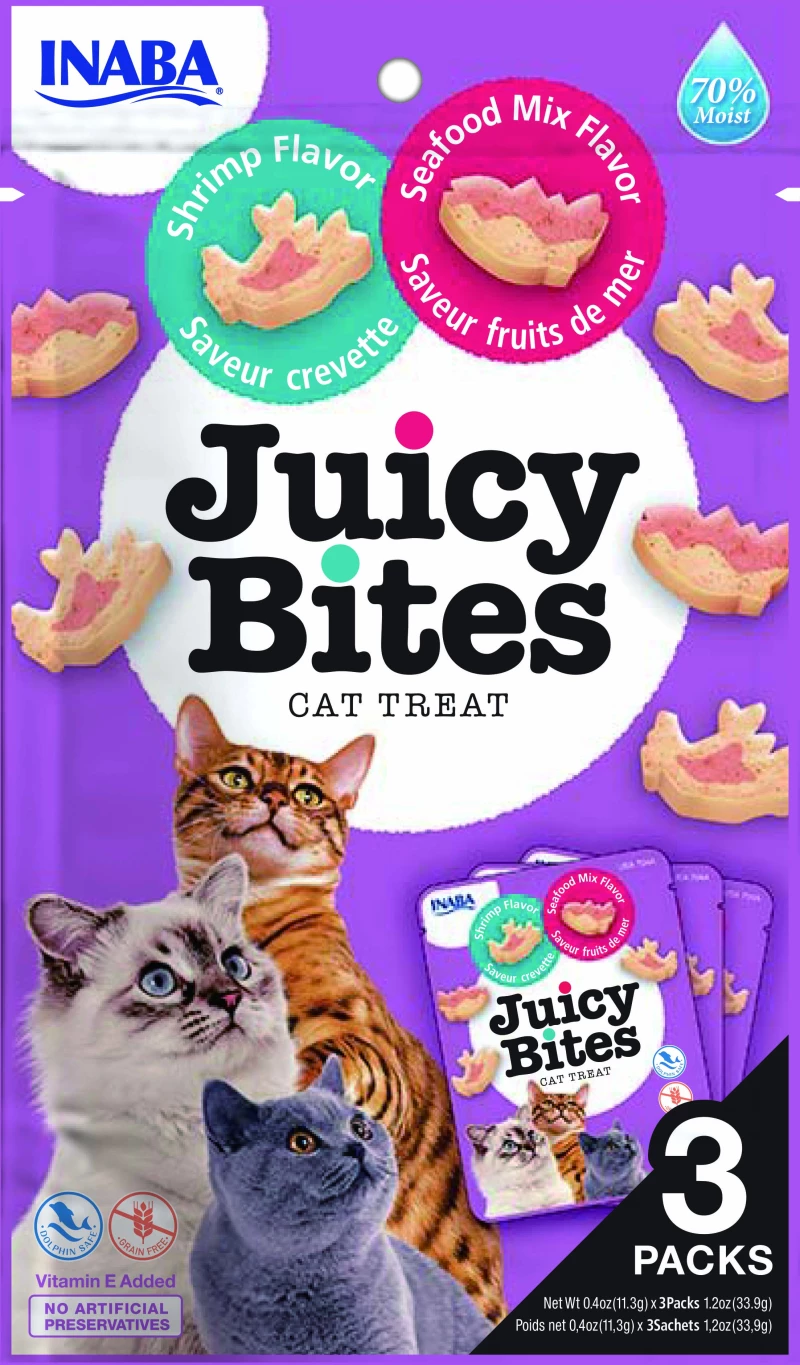 Λιχουδιά Churu Cat Juicy Bites Shrimp and Seafood Mix 34gr