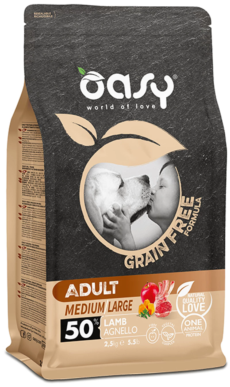 Oasy Dry Dog Grain Free Adult Medium - Large Lamb 2,5kg