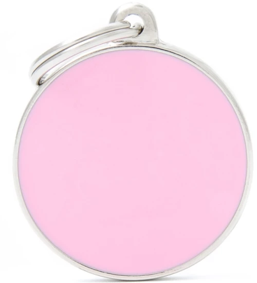 ΤΑΥΤΟΤΗΤΑ ΣΚΥΛΟΥ MY FAMILY BASIC HANDMADE PINK BIG ROUND 3,8X3,2CM