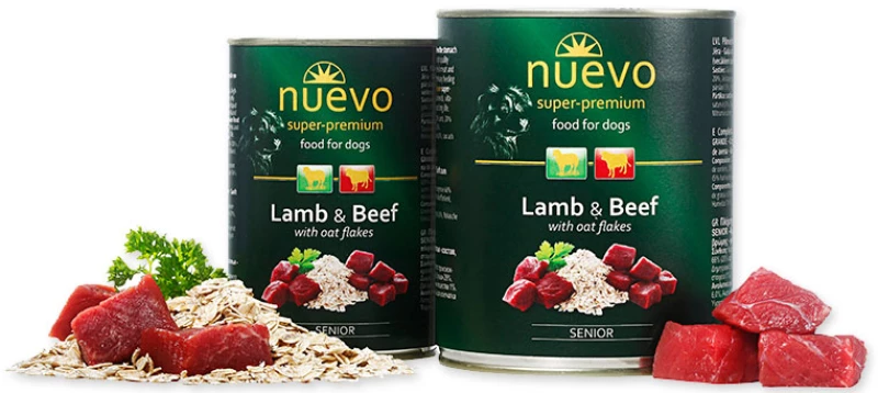 ΚΟΝΣΕΡΒΑ ΣΚΥΛΟΥ NUEVO SENIOR ΑΡΝΙ & ΜΟΣΧΑΡΙ 800gr