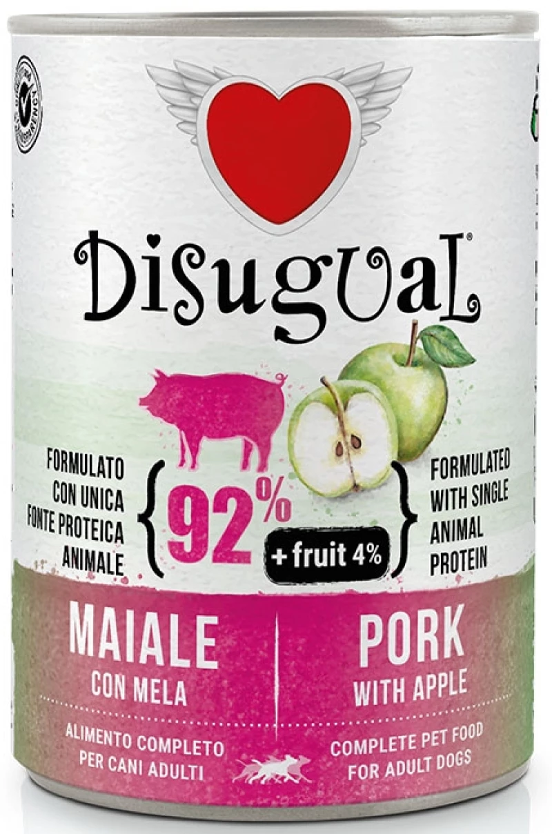 Υγρή τροφή Σκύλου Disugual Fruit Χοιρινό με Μήλο 6x400gr