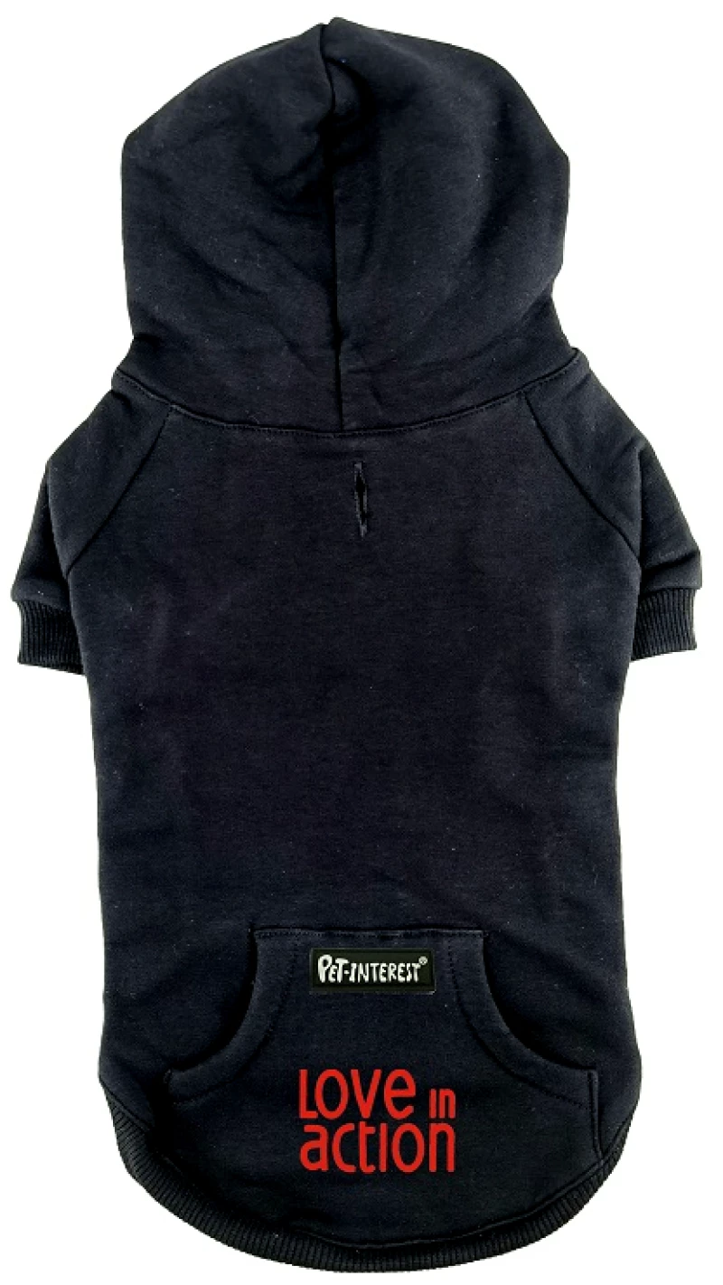 Φούτερ Σκύλου Cotton Hoodies με κουκούλα XSmall 20,5cm Μαύρο
