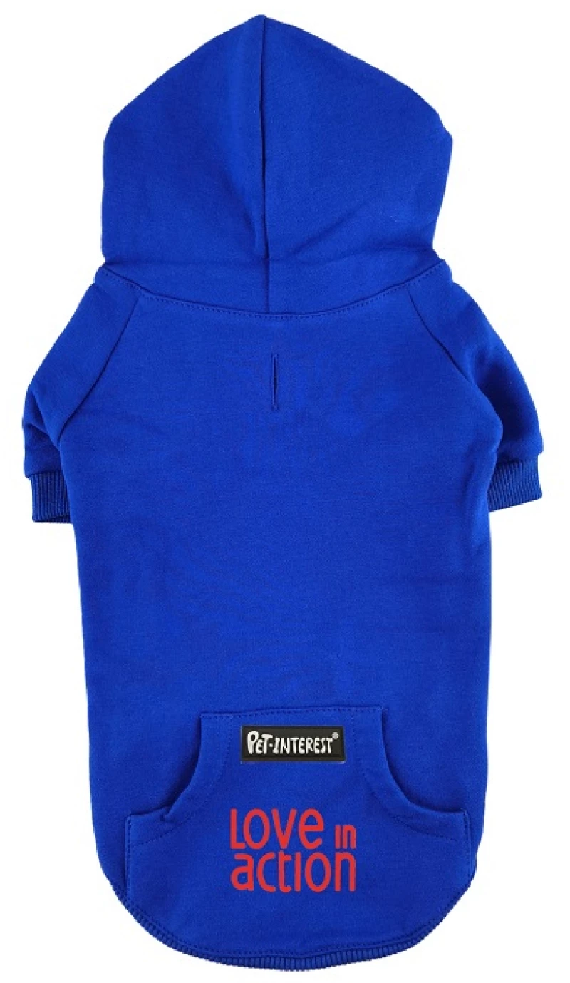Φούτερ Σκύλου Cotton Hoodies με κουκούλα XSmall 20,5cm Μπλε