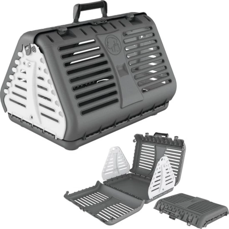 Κλουβί μεταφοράς Rotho MyPet Toby 42x53x40cm Γκρι ανοιχτό