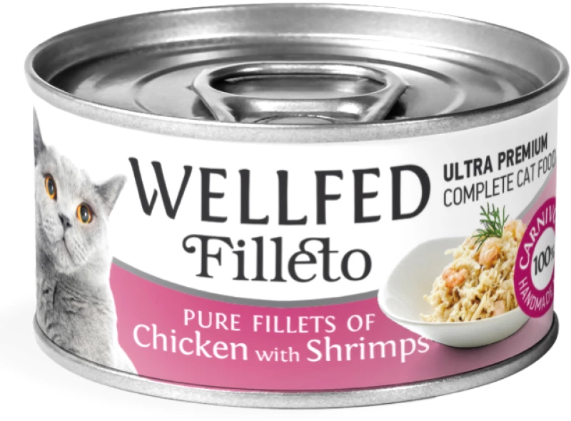 Wellfed Cat Filleto Pure Chicken and Shrimps 70gr