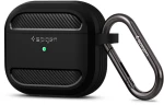 Spigen Rugged Armor Θήκη Σιλικόνης με Γάντζο σε Μαύρο χρώμα για Apple AirPods Pro