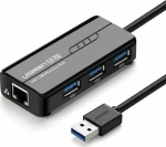 Ugreen USB 3.0 Hub 3 Θυρών με σύνδεση USB-A / Ethernet