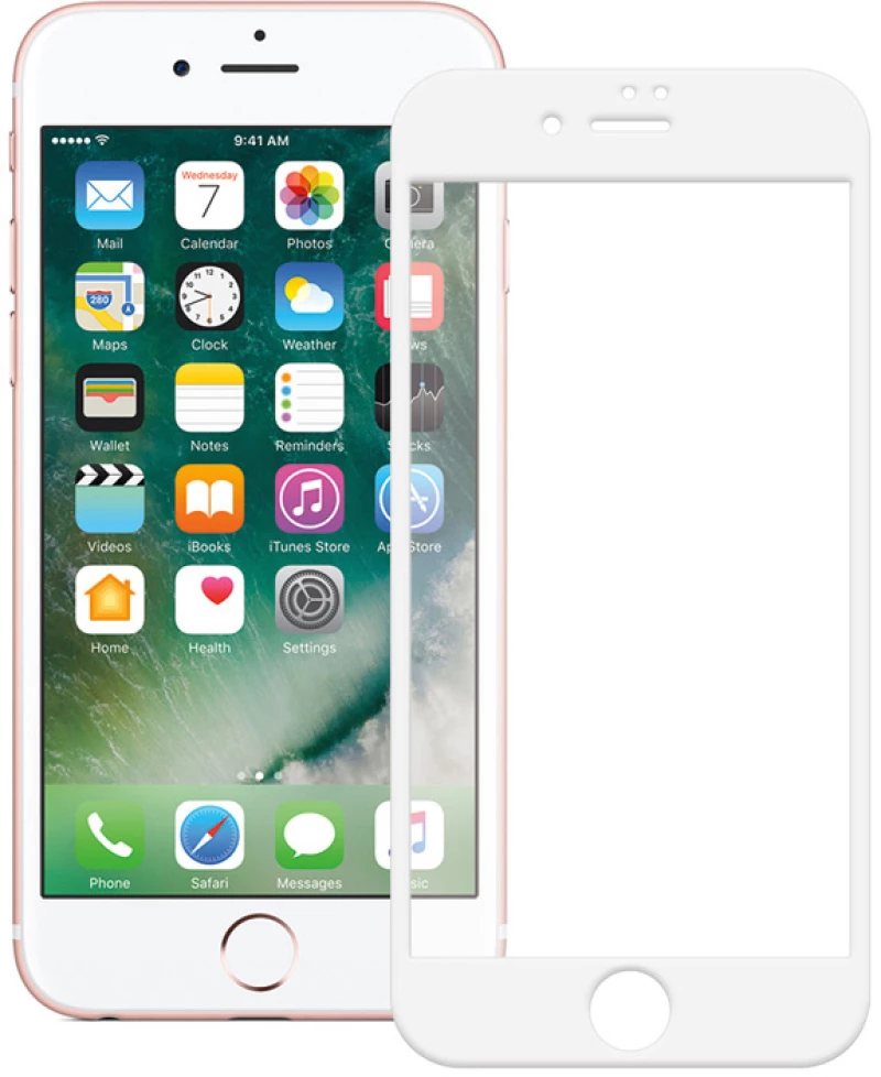 POWERTECH Tempered Glass 5D Full Glue για iPhone 8, White