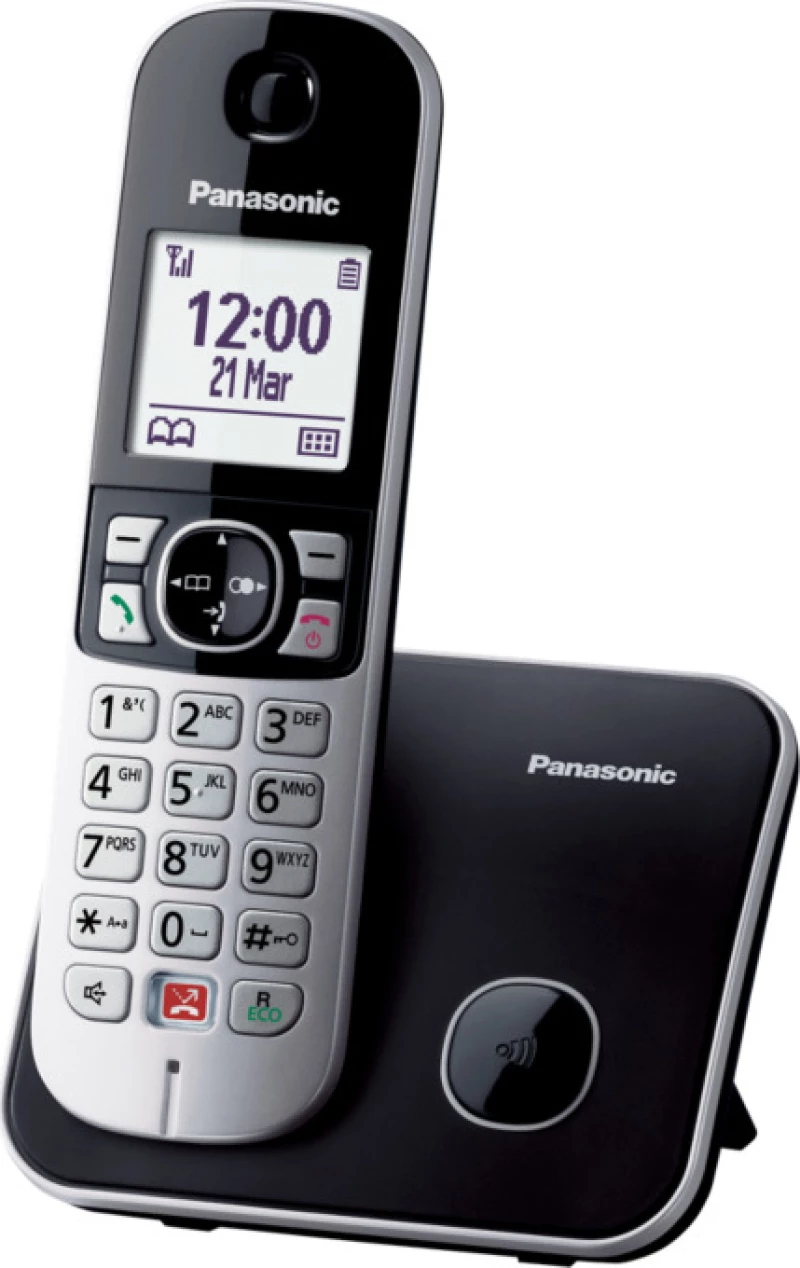 Panasonic KX-TG6851 Ασύρματο Τηλέφωνο με Aνοιχτή Aκρόαση Μαύρο-Ασημί