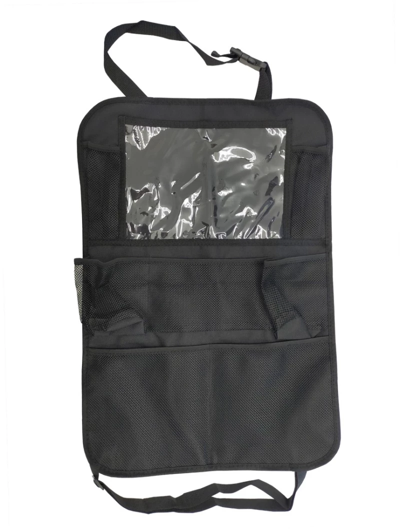 Simoni Racing ΘΗΚΕΣ ΠΛΑΤΗΣ ΚΑΘΙΣΜΑΤΟΣ ORGANIZER ΜΑΥΡΟ ΜΕ ΘΗΚΗ TABLET 10'' ΚΑΙ 7 ΘΗΚΕΣ 61x41cm SRPTP