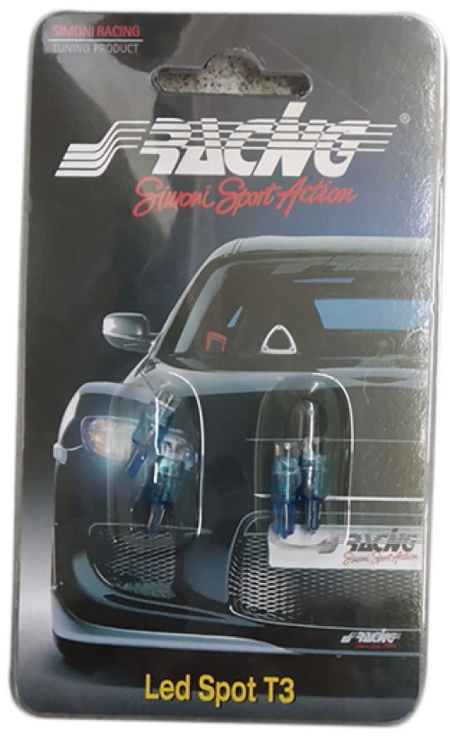 Simoni Racing T3 12V W2x4,6d 1LED ΜΠΛΕ (ΚΑΡΦΩΤΟ ΑΚΑΛΥΚΟ ΓΙΑ ΟΡΓΑΝΑ ΤΑΜΠΛΟ) BLISTER 4ΤΕΜ. SRLT3/4B