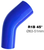 Simoni Racing ΓΩΝΙΑ ΣΙΛΙΚΟΝΗΣ ΜΠΛΕ Φ63>Φ51 45 ΜΟΙΡΕΣ SIMONI RACING - 1 ΤΕΜ. SRR1B