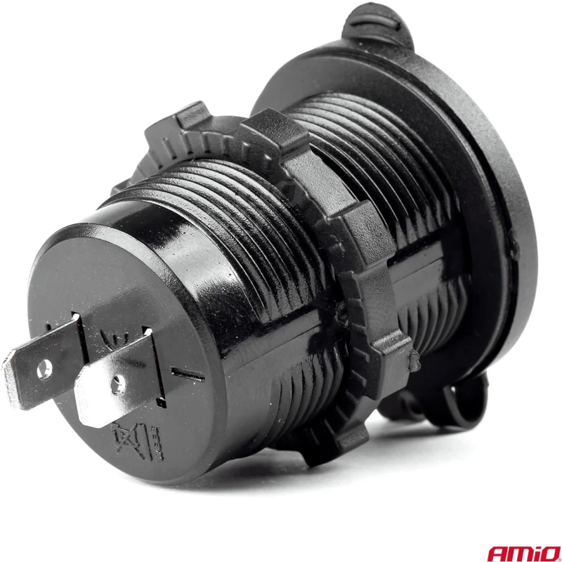 AMIO ΠΡΙΖΑ ΜΕ 2 ΘΥΡΕΣ USB 12/24V - 2x5V/2.1A Φ37mmX51mm MOD-04 AMIO 02854/AM