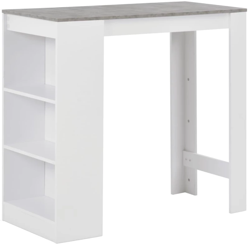 vidaXL Τραπέζι Μπαρ με Ράφια Λευκό 110 x 50 x 103 εκ. N/A Λευκό