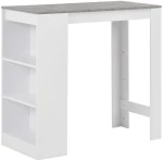 vidaXL Τραπέζι Μπαρ με Ράφια Λευκό 110 x 50 x 103 εκ. N/A Λευκό