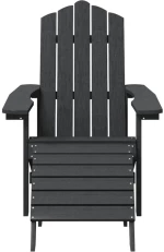 vidaXL Καρέκλες Κήπου Adirondack με Υποπόδιο&Τραπεζάκι Ανθρακί HDPE N/A Ανθρακί