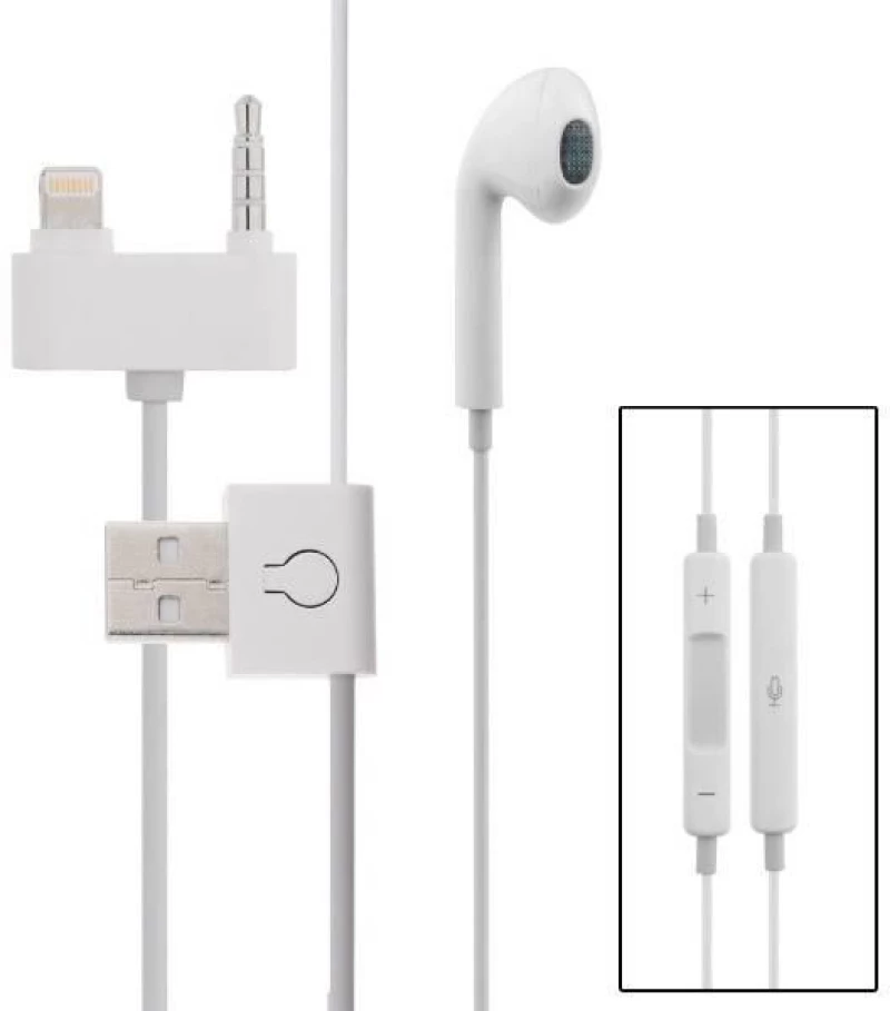 Μονό ακουστικό Handsfree και καλώδιο φόρτισης για iPhone 5/5s/5c