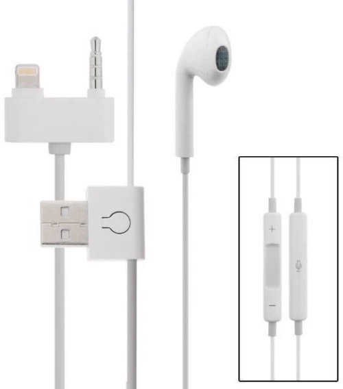 Μονό ακουστικό Handsfree και καλώδιο φόρτισης για iPhone 5/5s/5c