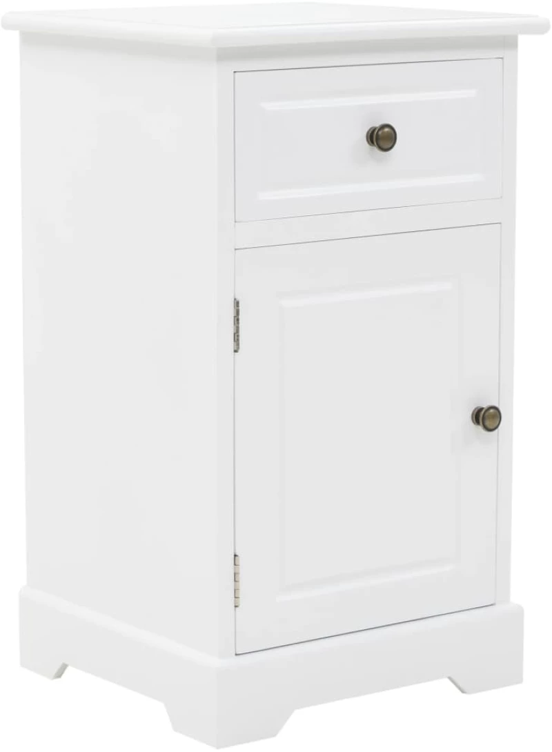 vidaXL Κομοδίνο 35 x 32 x 59 εκ. από MDF και Ξύλο Πεύκου  Λευκό