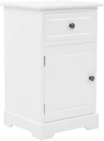 vidaXL Κομοδίνο 35 x 32 x 59 εκ. από MDF και Ξύλο Πεύκου  Λευκό